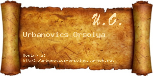 Urbanovics Orsolya névjegykártya