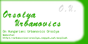orsolya urbanovics business card